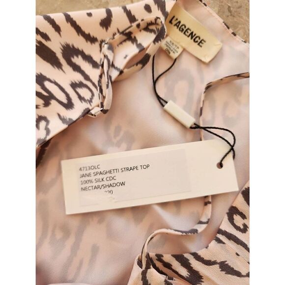 L'AGENCE Jane silk adjustable spaghetti strap lined tank pink size xs - Picture 5 of 8